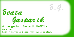 beata gasparik business card